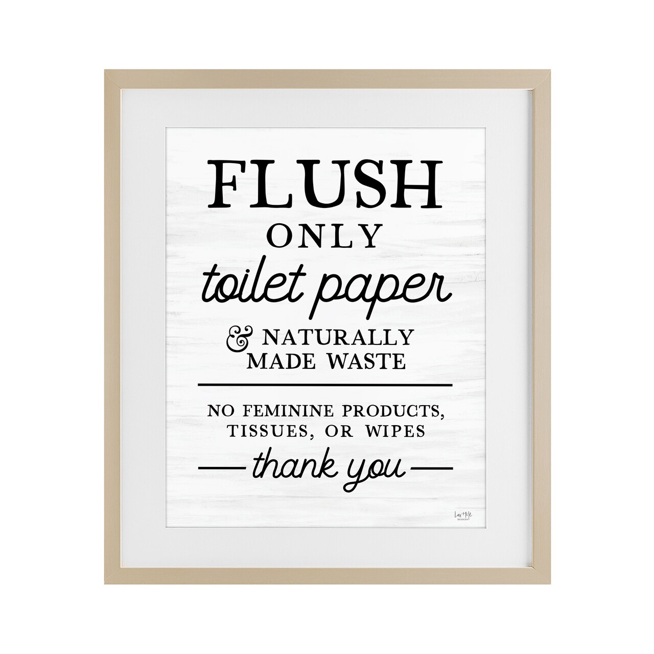 Stupell Industries Flush Only Toilet Paper Rules Framed Print Under Glass, design by Lux + Me Designs